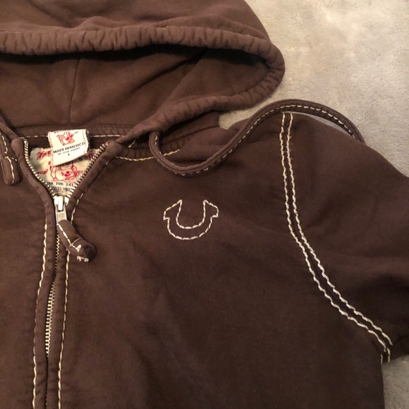 True Religion Hoodie Womens Large Brown 